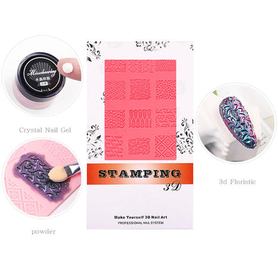 Plantilla de Estampado de Uñas en Silicona con Relieve 3D - Image 9