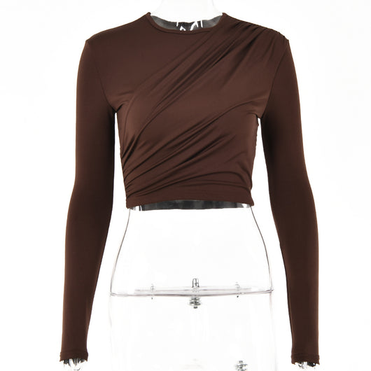Blusa Ajustada de Cuello Redondo y Manga Larga - Image 8