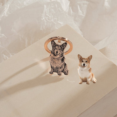 Llavero Encantador con Patrón de Mascotas Minimalista