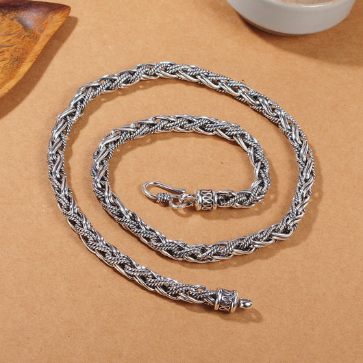 Collar de Plata 925 con Cuerda de Cáñamo Tejida a Mano para Hombre - Image 11