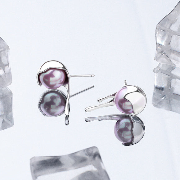 Aretes de Plata Pura con Estilo Contemporáneo