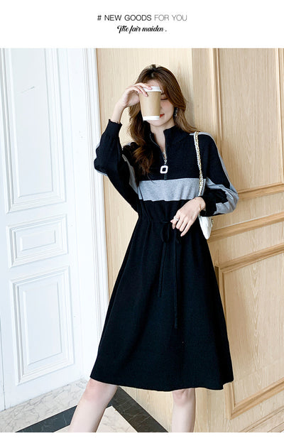 Vestido Tejido Slim con Contraste de Colores - Elegancia y Comodidad - Image 7