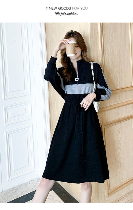 Vestido Tejido Slim con Contraste de Colores - Elegancia y Comodidad - Image 7