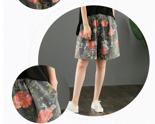 Pantalones Vaqueros Estampados Anchos de Tiro Alto para Mujer - Colección Verano - Image 8