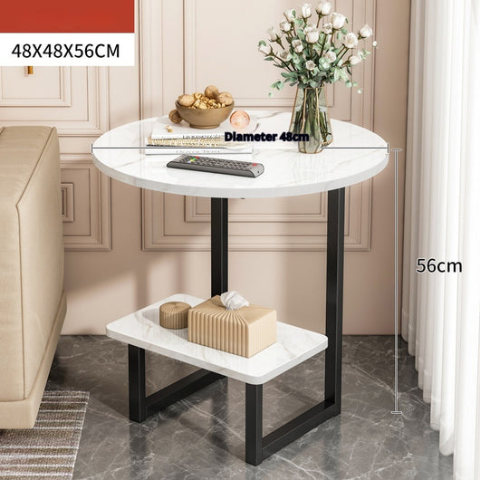 Mesa de Centro Minimalista Moderna con Doble Nivel y Almacenamiento - Image 2