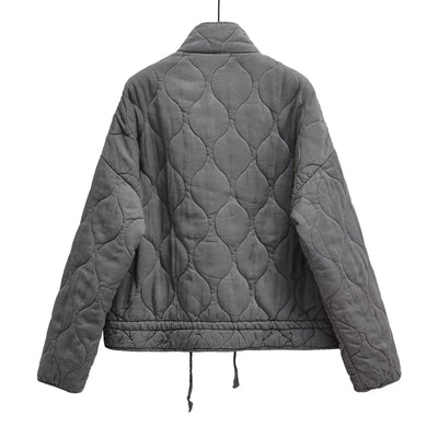 Chaqueta Retro Americana de Algodón con Cuello Tipo Polo y Diseño Rombo para Mujer - Image 17