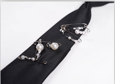 Corbatín Perla Artesanal con Pasador Lazy Tie para Hombre - Image 12