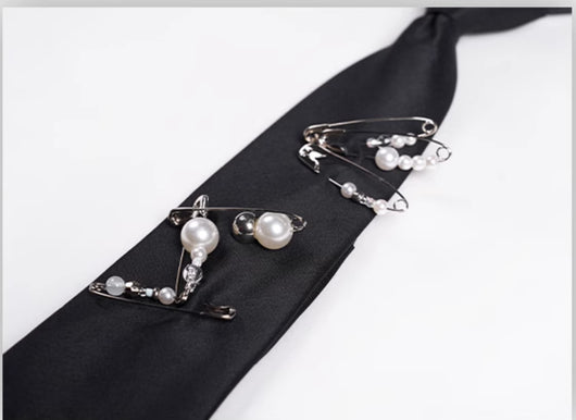 Corbatín Perla Artesanal con Pasador Lazy Tie para Hombre - Image 12