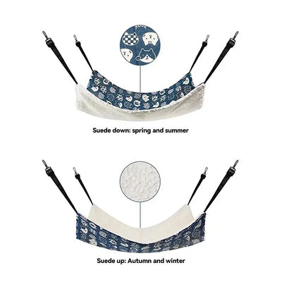Hamaca Colgante de Algodón para Mascotas Pequeñas - Cama Confortable para Gatos, Hurones y Roedores - Image 15