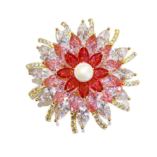 Broche Flor de Loto con Circonita Multicolor de Gran Quilate - Image 3