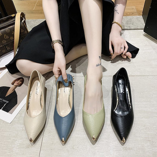 Zapatos de Trabajo Stiletto con Punta Metálica para Mujer - Otoño - Image 7