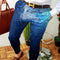 Pantalones Casuales con Contraste Abstracto y Micro-elasticidad