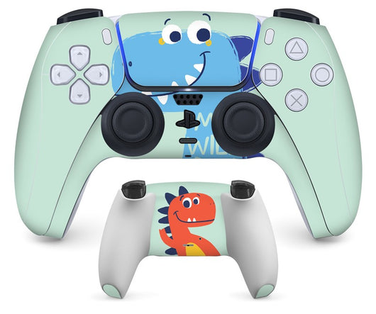 PS5 controller with a pastel marble sticker, showing the front and back views for anti-scratch protection. - Image 15