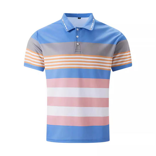 Camisa Casual Hombre Bloques de Color Estampado Digital Manga Corta - Image 2