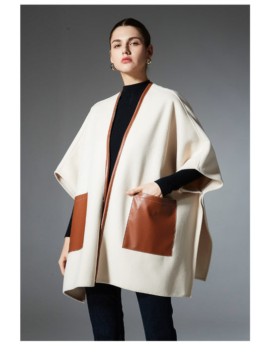 Chal Cruzado de Cuero Crema para Otoño e Invierno - Image 13