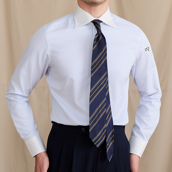 Camisa Rayada Versátil de Manga Larga con Bloques de Color