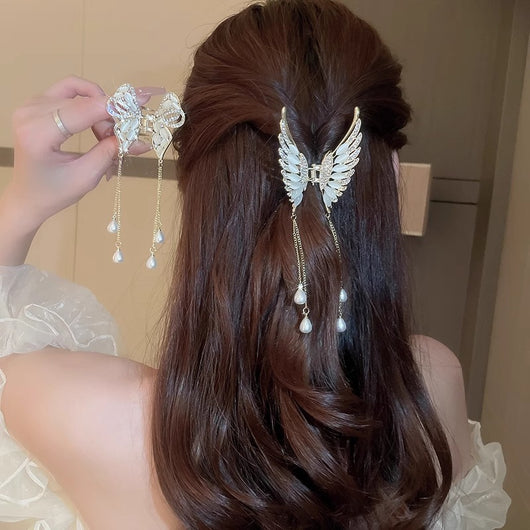 Horquilla de Perla Dorada con Borla Elegante - Image 14