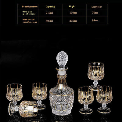 Juego de Copas de Cristal para Whisky y Vino con Detalles Dorados - Image 5