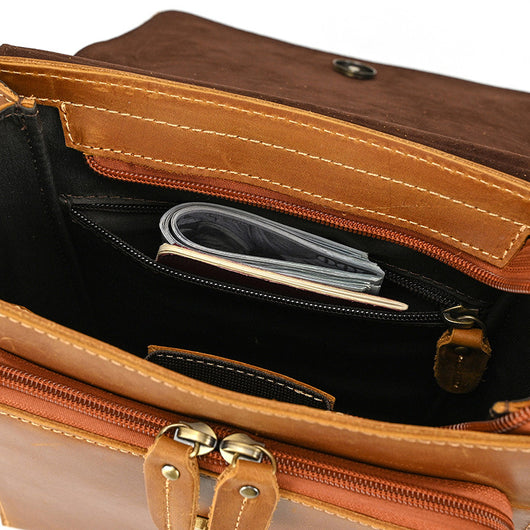 Bolso Bandolera de Cuero Genuino para Hombre - Image 34