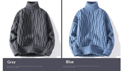 Suéter de Cuello Alto Trenzado para Hombre - Abrigo Casual y Cálido - Image 16