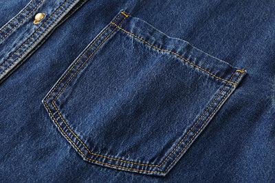 Camisa Minimalista Azul Denim para Commute Diario - Image 7
