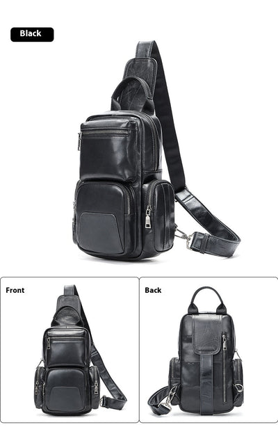 Bolsa Pecho Cuero Genuino para Hombre - Estilo Casual Minimalista - Image 7