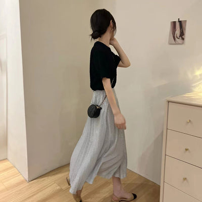 Falda Plisada Cintura Alta Elástica Slim Elegante - Image 5