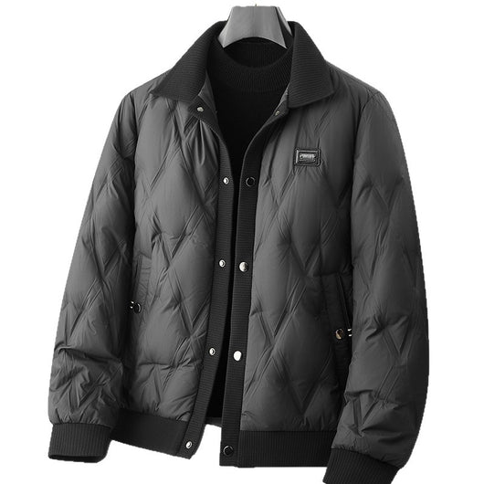 Abrigo Plumón Ligero con Cuello de Punto para Hombre - Image 5