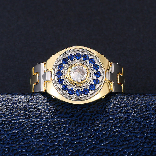 Anillo para Hombre con Diamante de Circonio y Correa