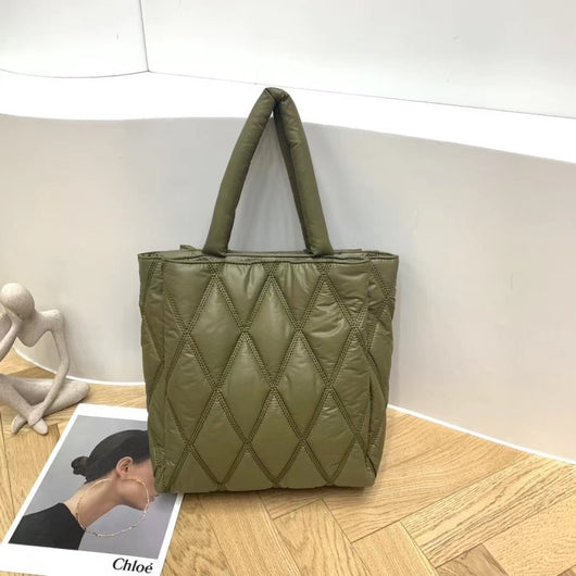 Bolso Mensajero Mujer Cuadros Diamante Gran Capacidad Acolchado - Image 10