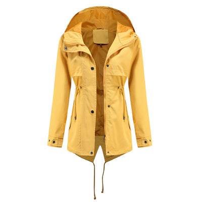 Chaqueta Cortavientos Impermeable con Capucha y Cintura Ajustable - Image 4