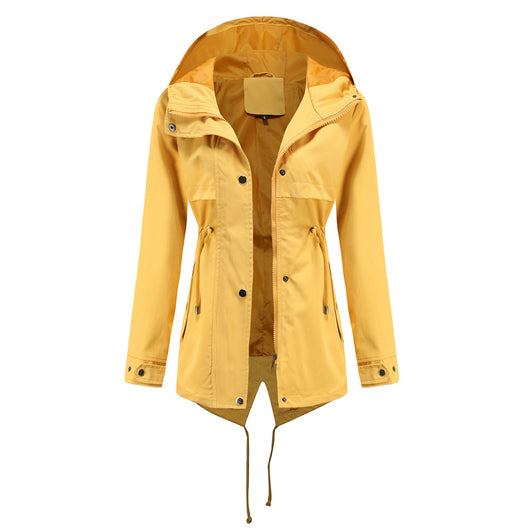 Chaqueta Cortavientos Impermeable con Capucha y Cintura Ajustable - Image 4