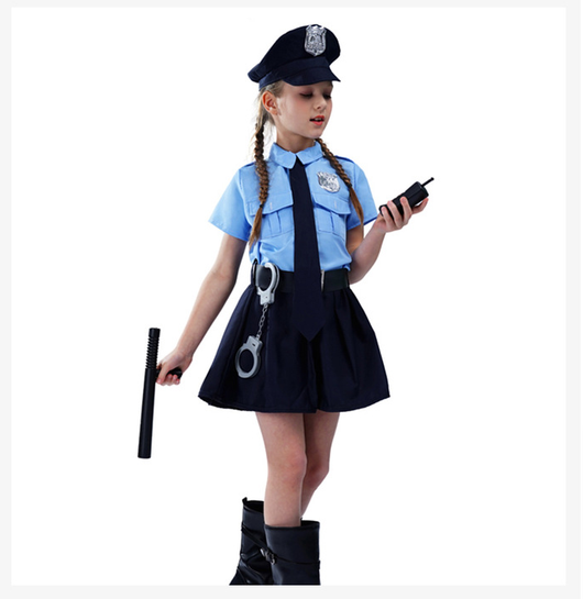 Disfraz de Policía para Niñas - Uniforme Ajustado con Mangas Largas - Image 2