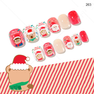 Uñas Postizas Navideñas para Niñas - Set 24 Piezas Listas para Usar - Image 4