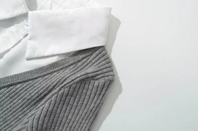 Suéter Preppy Falso Dos Piezas para Otoño e Invierno - Image 28