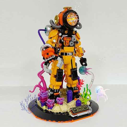 Modelo de Bloques de Construcción Steampunk Buzo - Juguete Armable con Almacenamiento - Image 12