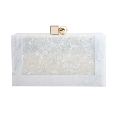 Bolso Vintage de Patchwork Acrílico Blanco Perlado - Image 8