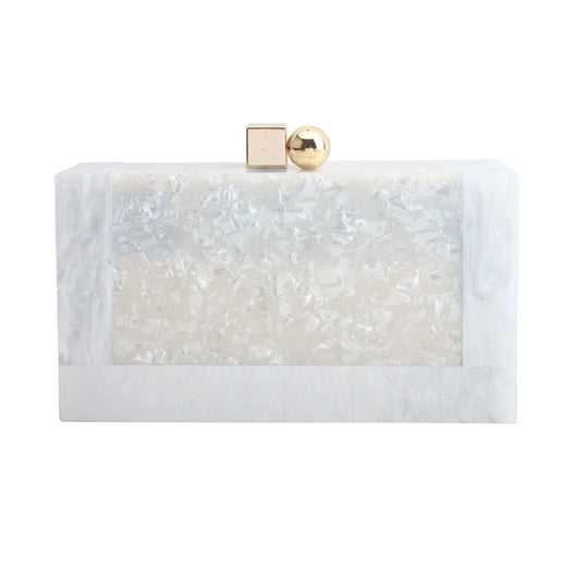 Bolso Vintage de Patchwork Acrílico Blanco Perlado - Image 8