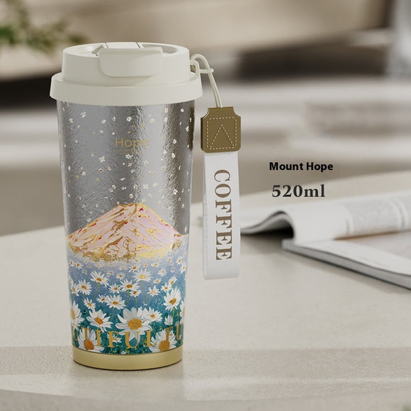 Taza de Café de Titanio Puro con Decoración para Auto