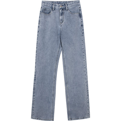 Jeans Rectos Cintura Alta Azul Claro Efecto Reductor Estilo Retro - Image 5