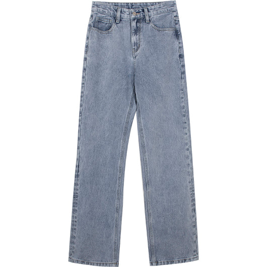 Jeans Rectos Cintura Alta Azul Claro Efecto Reductor Estilo Retro - Image 5