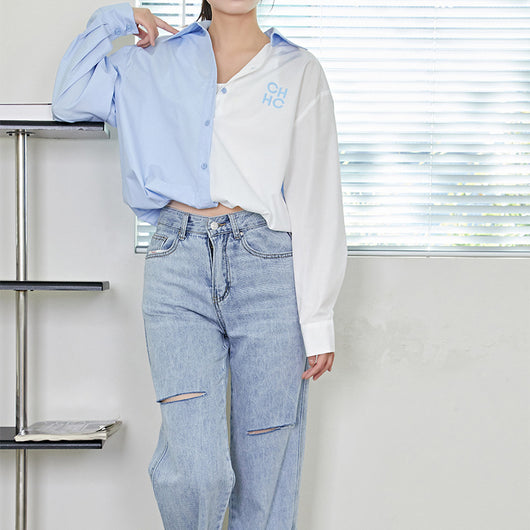 Blusa Manga Larga con Contraste de Letras para Mujer - Image 4