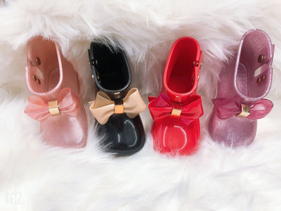 Botas de Lluvia Infantiles con Moños de Colores Sólidos - Image 11