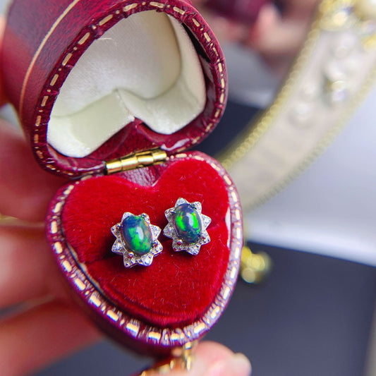 Aretes de Plata 925 con Piedras de Colores Naturales