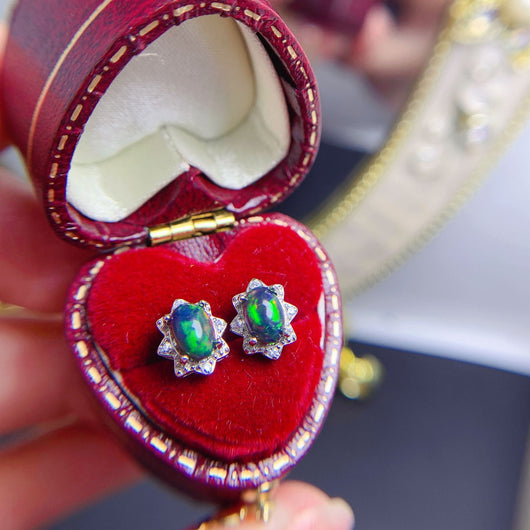 Aretes de Plata 925 con Piedras de Colores Naturales