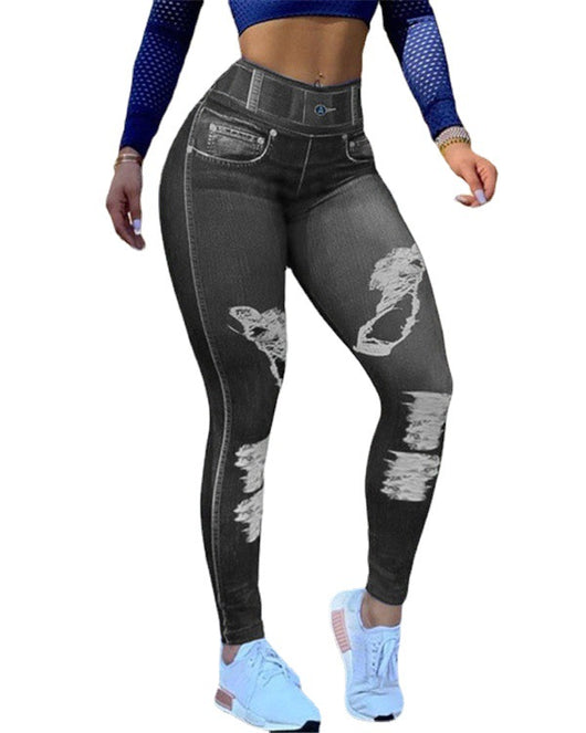 Pantalones Deportivos de Cintura Alta para Yoga y Ciclismo - Image 4