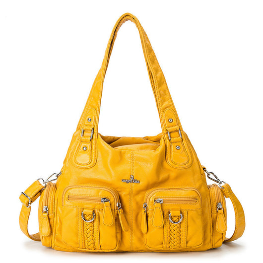 Bolsa Mensajera Casual Coreana de Color Liso - Image 35