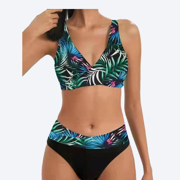 Bikini Estampado Dividido Estilo Europeo y Americano