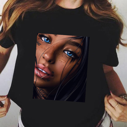 Camiseta Negra Talla Grande para Mujer - Manga Corta Verano - Image 8