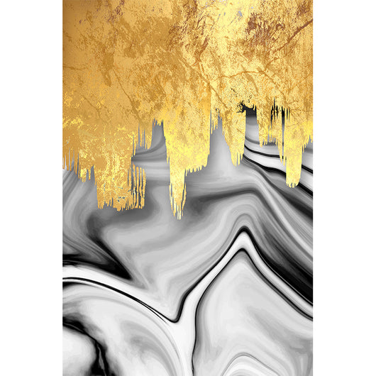 Cuadro Abstracto Lienzo Gris Dorado Nórdico - Pintura al Óleo - Image 8